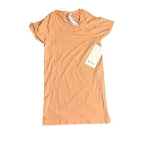 Lululemon Swiftly Tech Short-Sleeve 2.0 Hip Length Color Peach Orange Sz 8 New